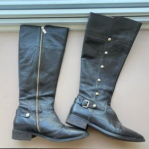 Michael Kors Dark Brown Classic Riding Boot with Gold Details